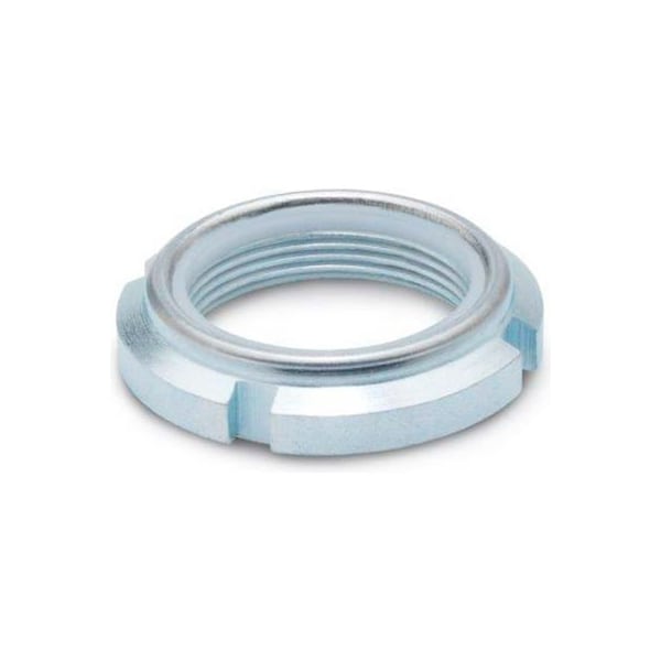 J.W. Winco Slotted Spanner Lock Nut, M17-1.00, Steel, Class 5, Passivated, Zinc Plated, 8.5 mm Ht 1804.1-M17X1 - main